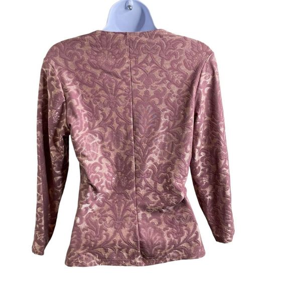 Hanky Panky Women's Dusty Rose Stretchy‎ Romantic Floral Brocade Jacket Size M - Picture 16 of 16
